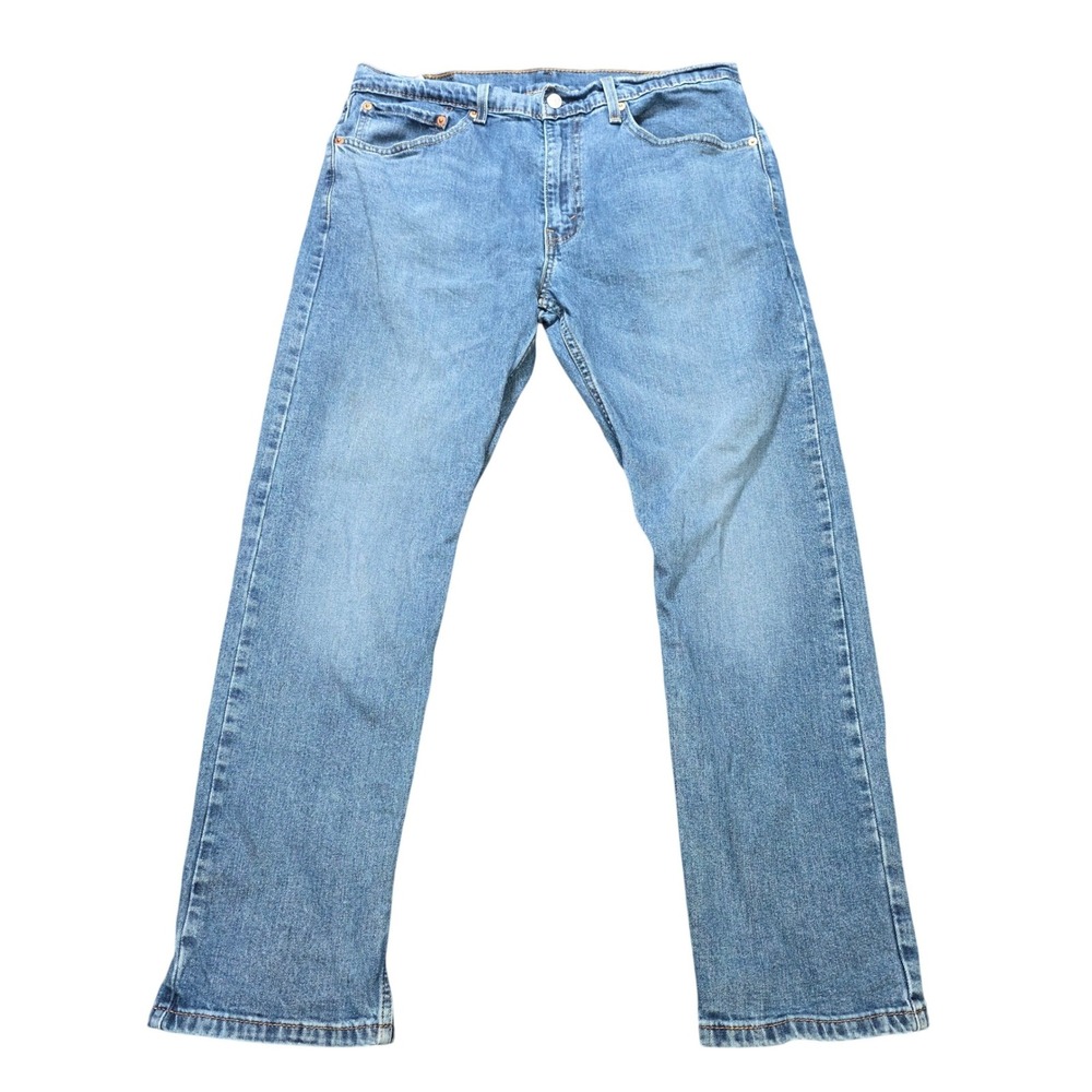Levis 505 Regular Fit Jeans Mens 34x30 Medium Wash Blue Straight Leg Denim